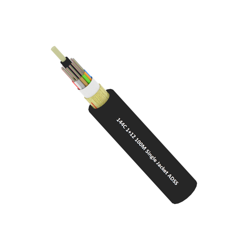Câble à fibre optique ADSS autoportant de qualité supérieure, gaine simple, 144 brins, 100 m.png