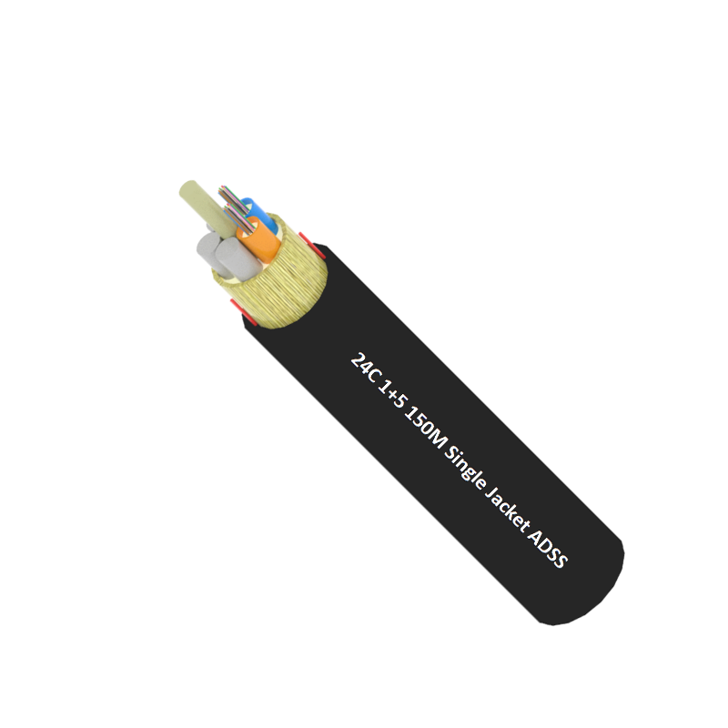 Câble à fibre optique non métallique monomode 24 conducteurs, portée 150 m, gaine simple.png