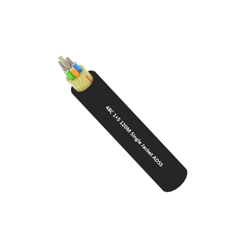 48 core 120M Span Single Jacket Sheath Self-Supporting Optic Fiber Cable.png