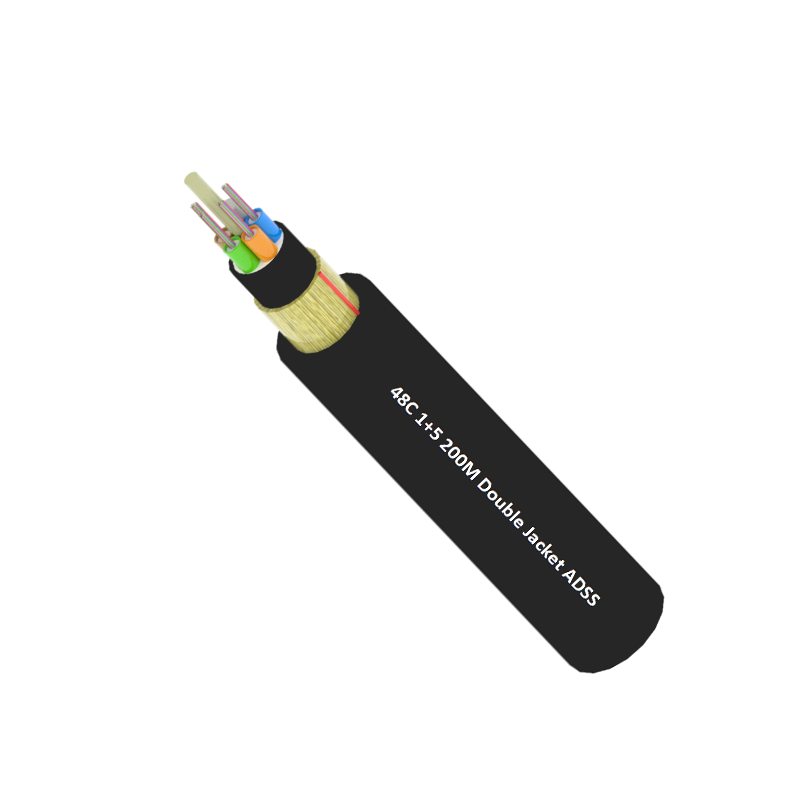 48 Core Single Mode G652D Double Jacket Aerial Optic Fiber Cable For Overhead Span 200m.png