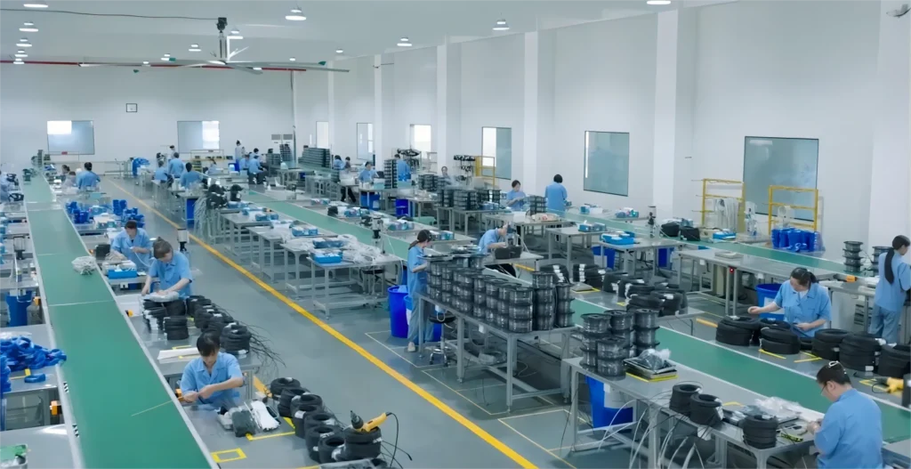 Área de montagem de jumpers de fibra óptica