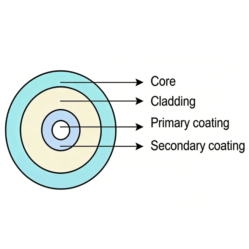 Estrutura da seção transversal da fibra óptica G.657a2