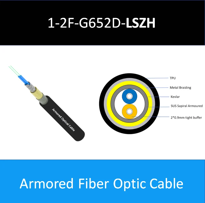 Lszh Armored Fiber Optic Cable For Harsh Environments (câble à fibres optiques blindé pour environnements difficiles)
