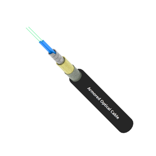 Cable de fibra óptica flexible con armadura de acero en espiral LSZH 2C G652D TPU para uso militar.